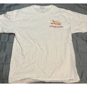 2009 In-N-Out Burger Hanes Beefy Support Troops White Graphic Print Adult Medium
